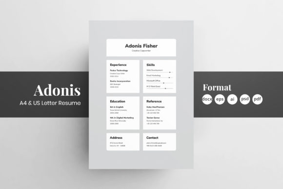Resume CV Template Adonis